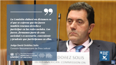  Entrevista del Secretario Ejecutivo de la Comisión Iberoamericana de Ética Judicial para la Red Global de Integridad Judicial en la Oficina de las Naciones Unidas contra la Droga y la Corrupción, Viena.